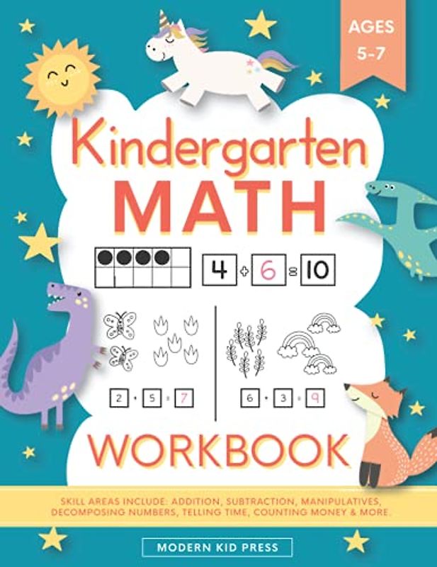 Kindergarten Math Workbook: Kindergarten and 1st Grade Workbook Age 5-7 | Homeschool Kindergarteners | Addition and Subtraction Activities + Worksheets