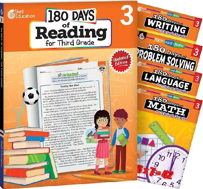 180 Days(tm) Reading, Math, Problem Solving, Writing, & Language for Grade 3: 5-Book Set
