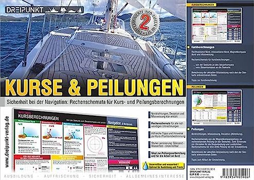 Info-Tafel-Set Kurse und Peilungen: Rechenschemata und Erklärungen zur Kurs- und Peilungsberechnung