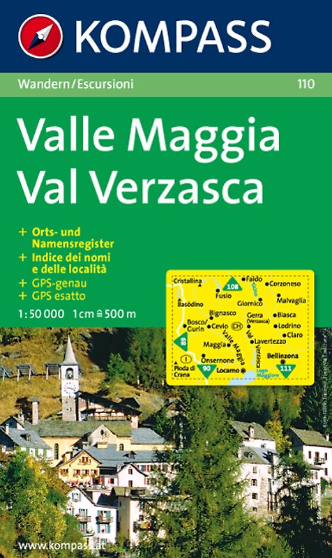 Valle Maggia - Val Verzasca. Wanderkarte mit Suchindex. GPS-genau. 1:50000
