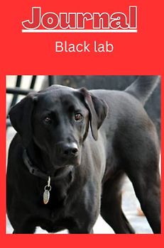 Black lab dog Journal series 3 with a bright red background: null