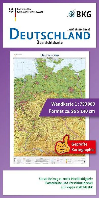 Deutschland auf einen Blick! Übersichtskarte 1:750 000