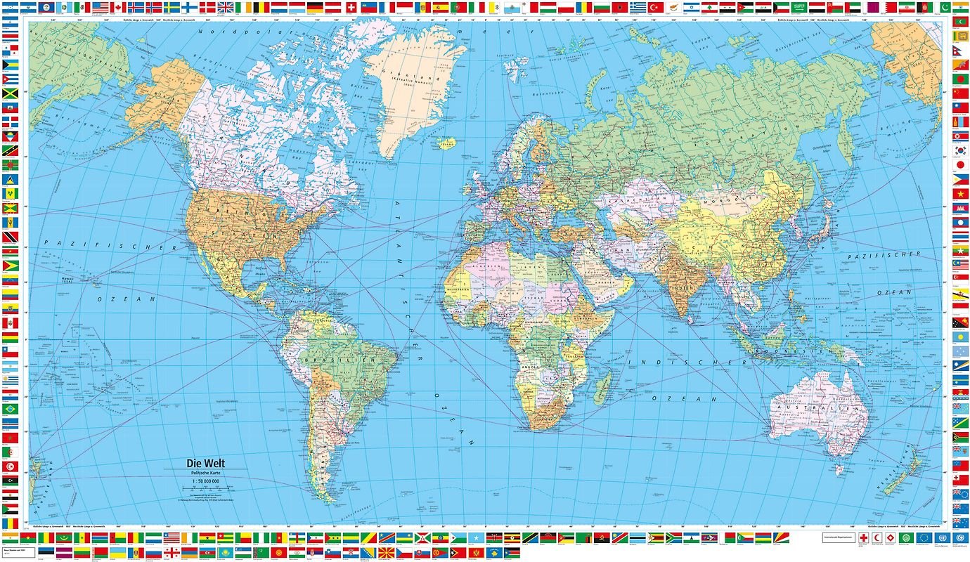 Welt politisch Poster 1:50 Mio.