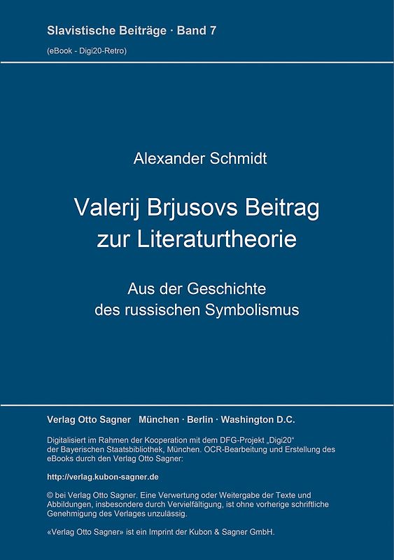 Valerij Brjusovs Beitrag zur Literaturtheorie