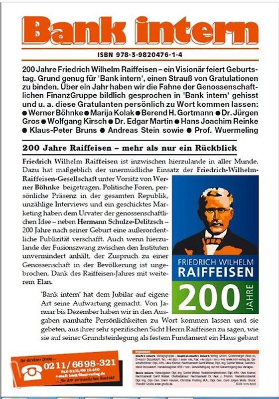 200 Jahre Raiffeisen - mehr als nur ein Rückblick