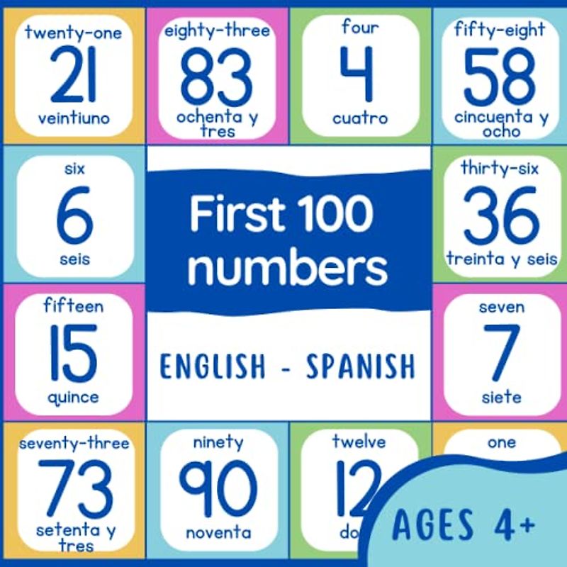 First 100 Numbers in Spanish: Bilingual Numbers English - Spanish