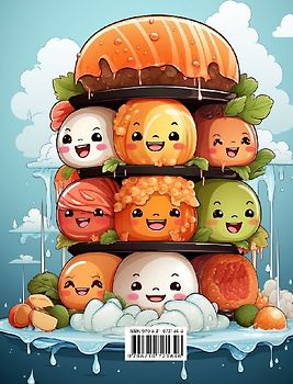 Utsökt rolig Kawaii-mat | Målarbok | Söta kawaii-designer för matälskare