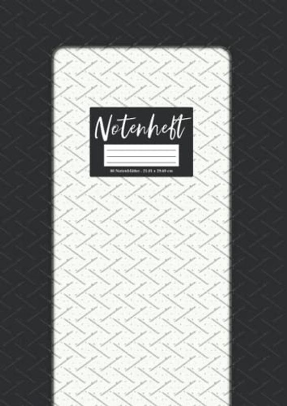 Notenheft: Din A4 Notenblätter Leer Notenzeilen Mit 8 Systemen Notenpapier Blanko Für Kinder & Erwachsene Große Lineatur Musik Schreibheft Leere Notensysteme