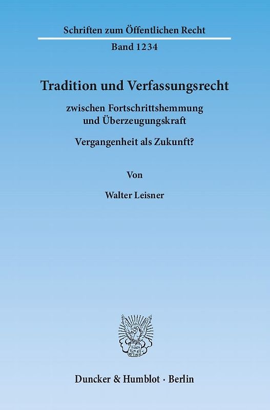 Tradition und Verfassungsrecht