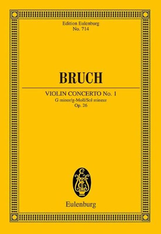 Violinkonzert Nr. 1 g-Moll. op. 26. Violine und Orchester. Studienpartitur.