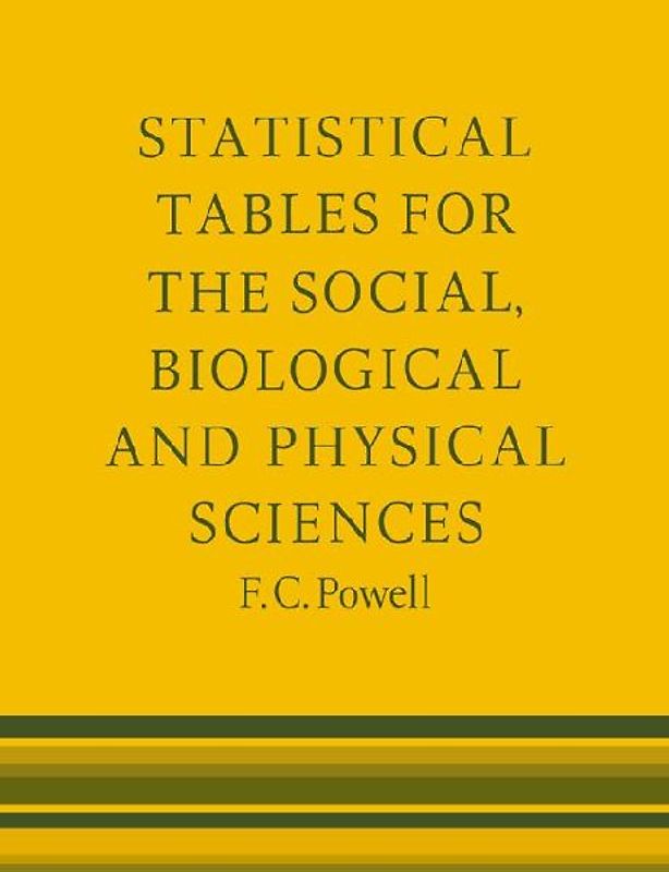 Statistical Tables for the Social, Biological and Physical Sciences