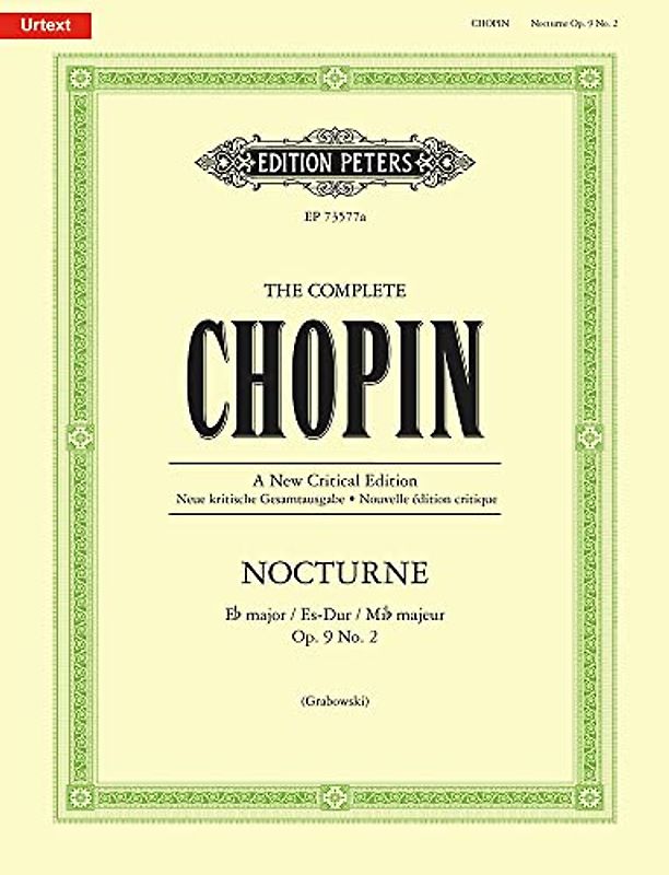 Nocturne Es-Dur op. 9 Nr. 2 (mit Varianten): Partitur für Klavier (The Complete Chopin - A New Critical Edition)