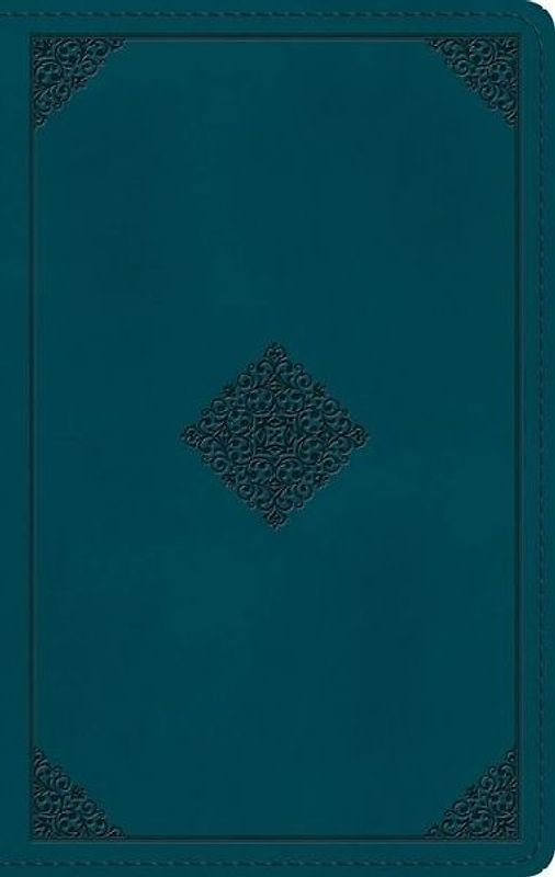 ESV Giant Print Personal Size Bible, Red Letter (Trutone, Deep Teal, Emblem Design)