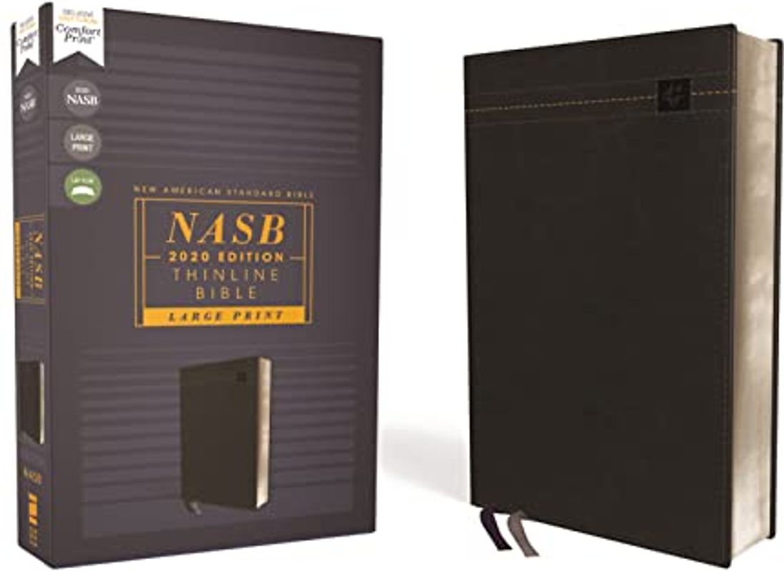 Nasb, Thinline Bible, Large Print, Leathersoft, Black, Red Letter Edition, 2020 Text, Comfort Print