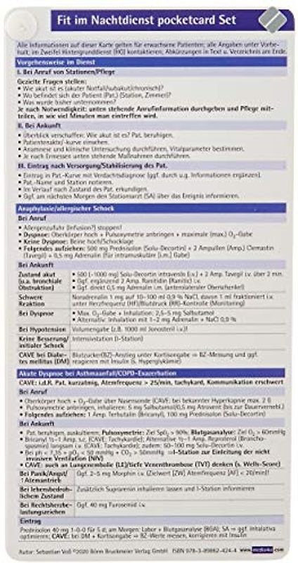 Fit im Nachtdienst pocketcard Set