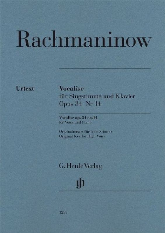 Vocalise op. 34 Nr. 14 für Singstimme und Klavier, Originaltonart für hohe Stimme - Sergej Rachmaninow
