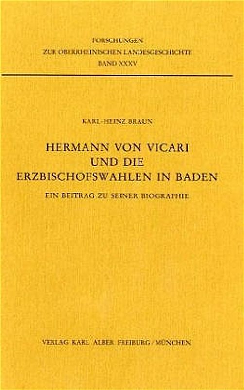 Hermann von Vicari und die Erzbischofswahlen in Baden
