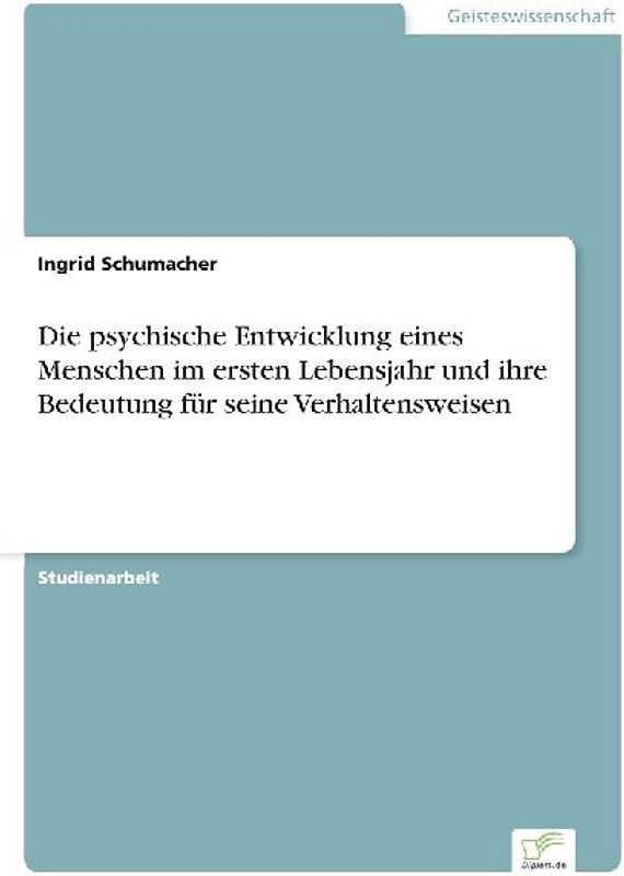 Die psychische Entwicklung eines Menschen im ersten Lebensjahr und ihre Bedeutung für seine Verhaltensweisen