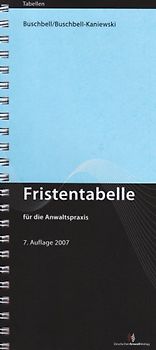 Fristentabelle