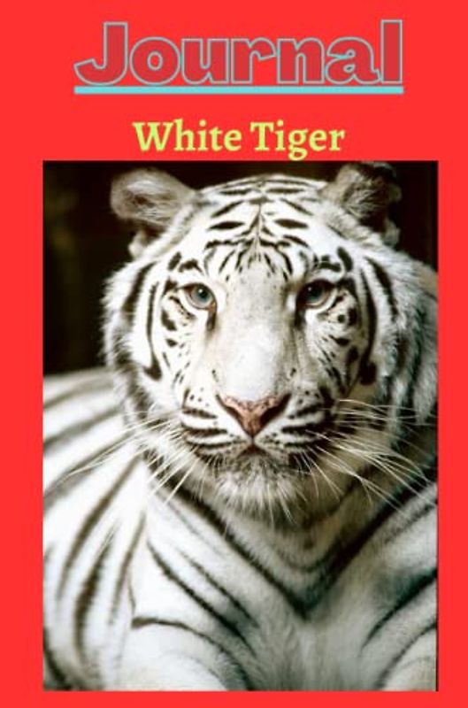 White Tiger journal with a bright red background