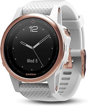 Garmin Fenix 5S 42 mm or rose au bracelet silicone blanc