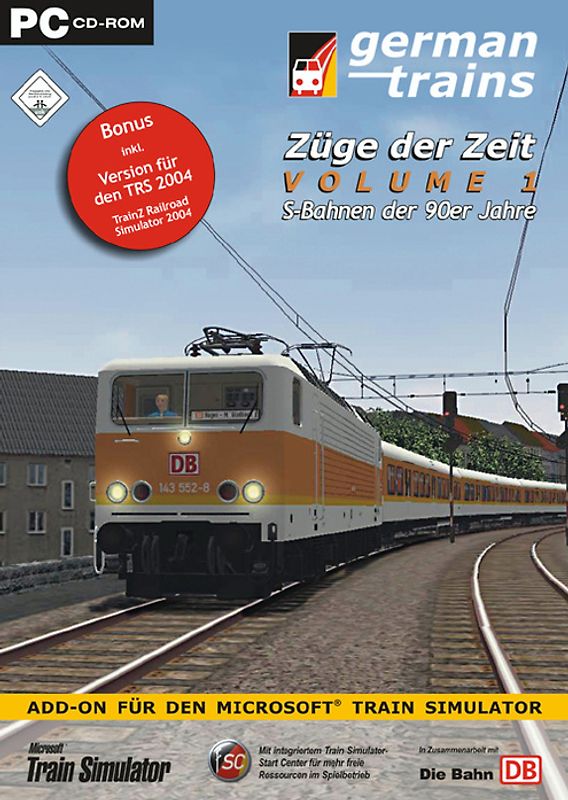 Microsoft Train Simulator: German Trains - Züge der Zeit Vol. 1 - S-Bahnen der 90er Jahre [AddOn] PC Spiele
