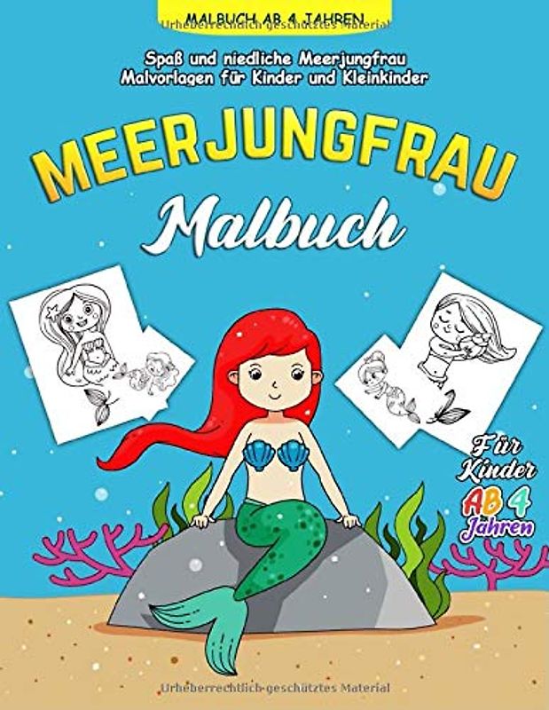 Meerjungfrau-Malbuch für Kinder ab 4 Jahren: Malvorlagen für Kinder - Meerjungfrau-Malbuch ab 4 Jahren - Geschenke für kinder Mädchen und Jungen