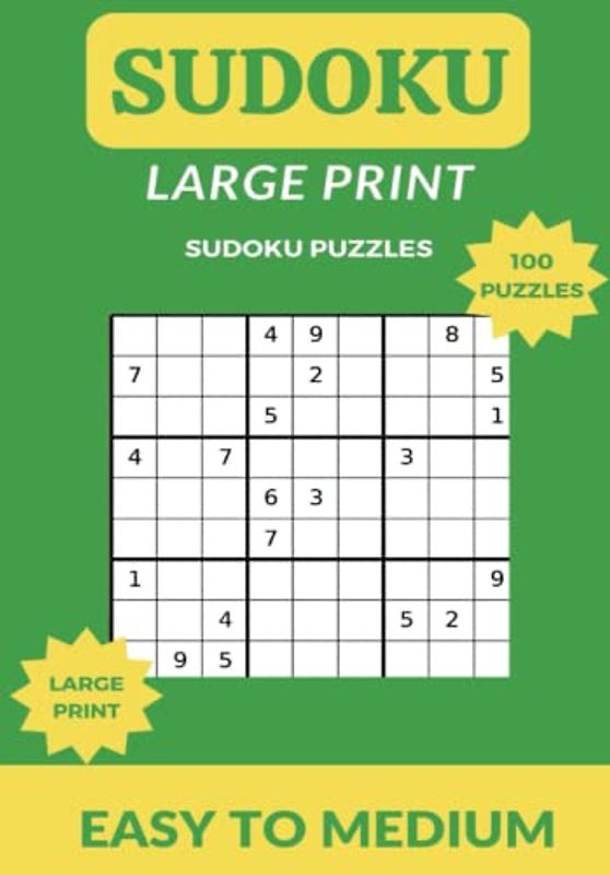 SUDOKU Large Print: 100 Fun Activity Puzzles!