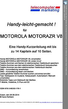 Motorola MOTORAZR V8-leicht-gemacht. Handy-leicht-gemacht für Motorola MOTORAZR V8
