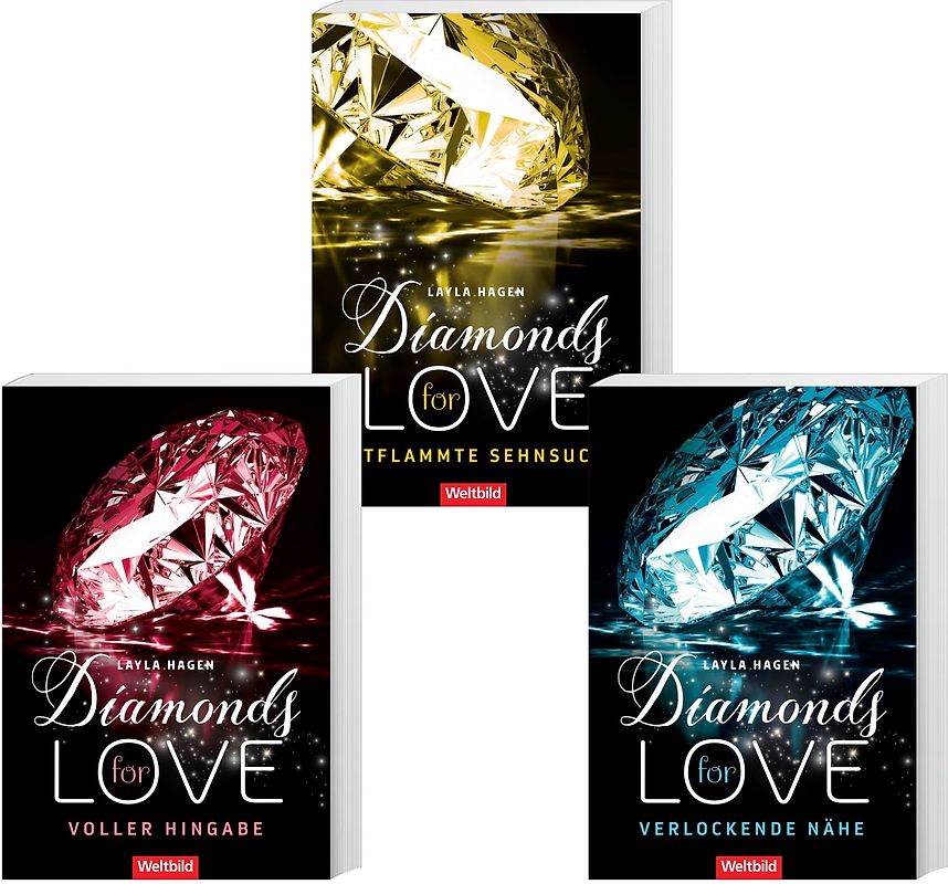 Diamonds for Love: Voller Hingabe / Verlockende Nähe / Entflammte Sehnsucht - Layla Hagen [Taschenbuch, Weltbild, 3 Bände]