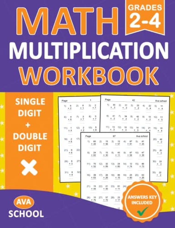 Multiplication Math Workbook For Grades 2-4 - Single Digit - Double Digit With Answers: Math Multiplication Workbook With Daily Multiplication ... | Multiplication Worksheets for Grades 2-4