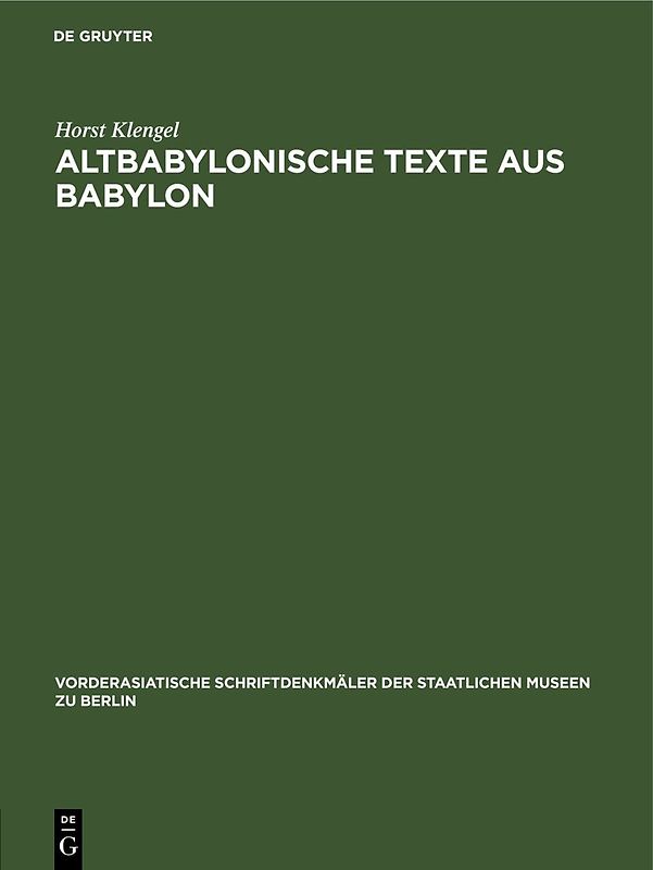 Altbabylonische Texte aus Babylon