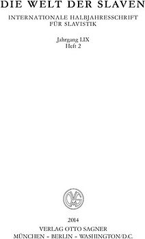 Die Welt der Slaven. Jahrgang LIX (2014) Heft 2