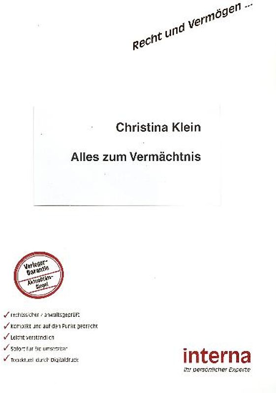 Alles zum Vermächtnis