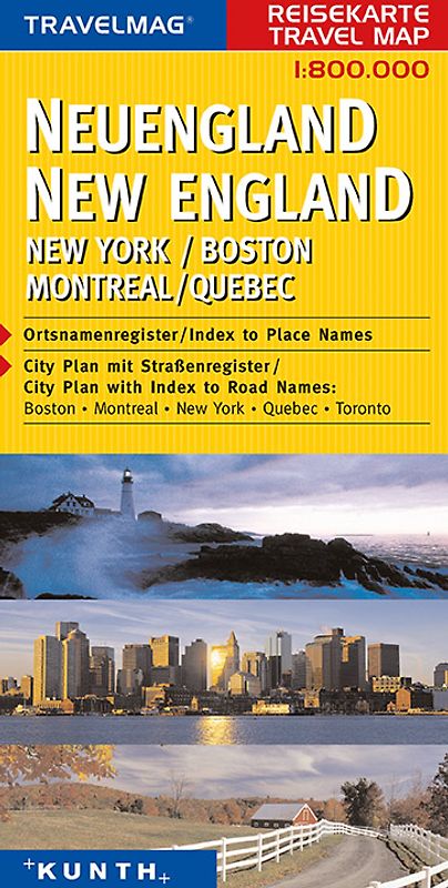 KUNTH Reisekarte Neuengland 1:800 000