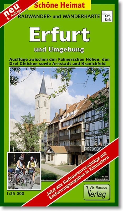 Radwander- und Wanderkarte Erfurt und Umgebung