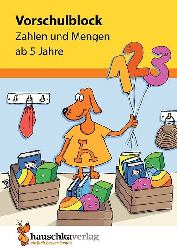 Vorschulblock ab 5 Jahre für Junge und Mädchen. Zahlen schreiben lernen und Mengen erfassen