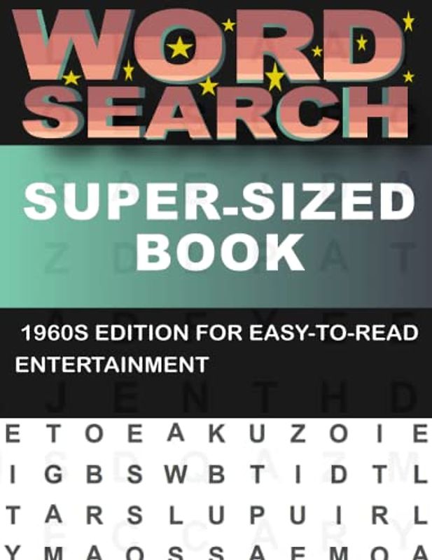 Super-Sized Word Search Book For Adults: 1960s Edition for Visually Impaired