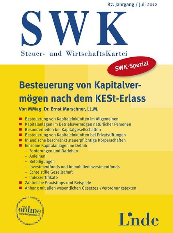 SWK-Spezial Besteuerung von Kapitalvermögen