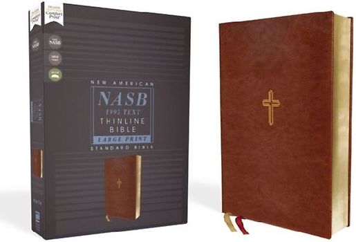 Nasb, Thinline Bible, Large Print, Leathersoft, Brown, Red Letter Edition, 1995 Text, Comfort Print