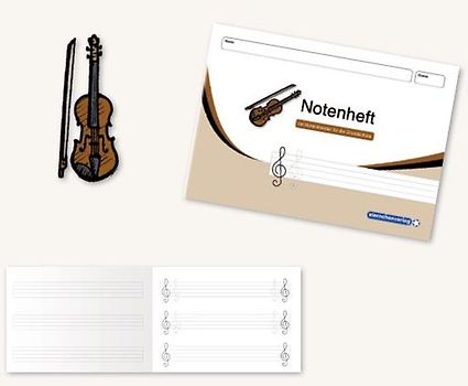 Notenheft mit Notenlineatur für die Grundschule