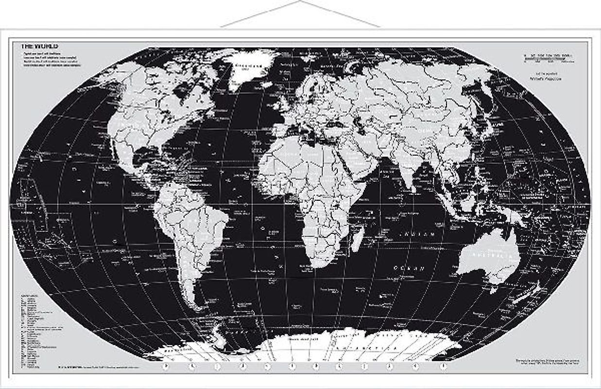 Weltkarte Silberedition. Wandkarte