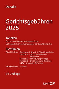 Gerichtsgebühren 2025 Tabellen und Richtlinien