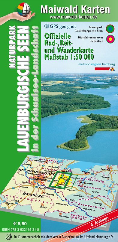 Lauenburg = Offizielle Rad-, Reit- u. Wanderkarte Naturpark Lauenburgische Seen in der Schaalsee-Landschaft