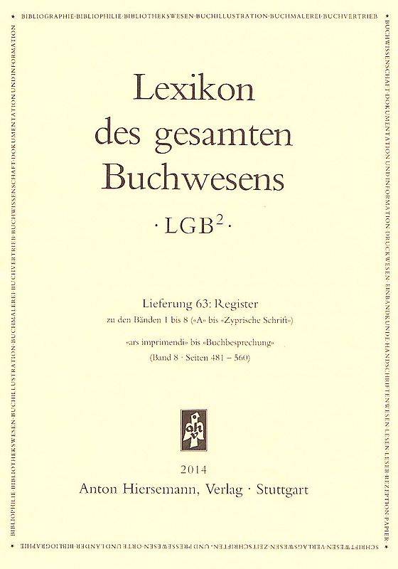 Lexikon des gesamten Buchwesens