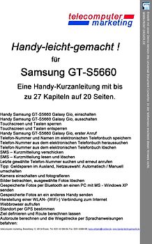 SAMSUNG GT-S5660 Galaxy Gio leicht-gemacht. Handy-leicht-gemacht für SAMSUNG GT-S5660 Galaxy Gio