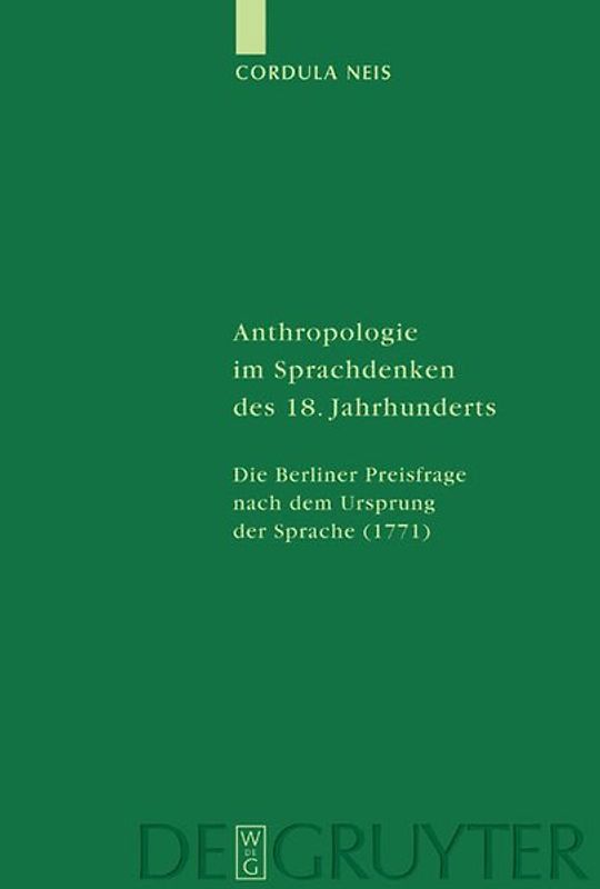 Anthropologie im Sprachdenken des 18. Jahrhunderts