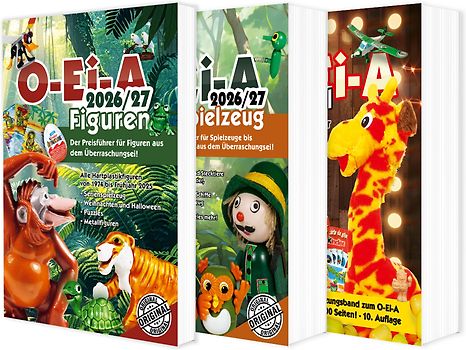 Das O-Ei-A 3er Bundle 2026/27 - O-Ei-A Figuren, O-Ei-A Spielzeug und O-Ei-A Spezial im 3er-Pack mit rund 7,00 € Preisvorteil gegenüber Einzelkauf!