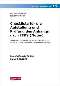 Checkliste für die Aufstellung und Prüfung des Anhangs nach IFRS (Notes)