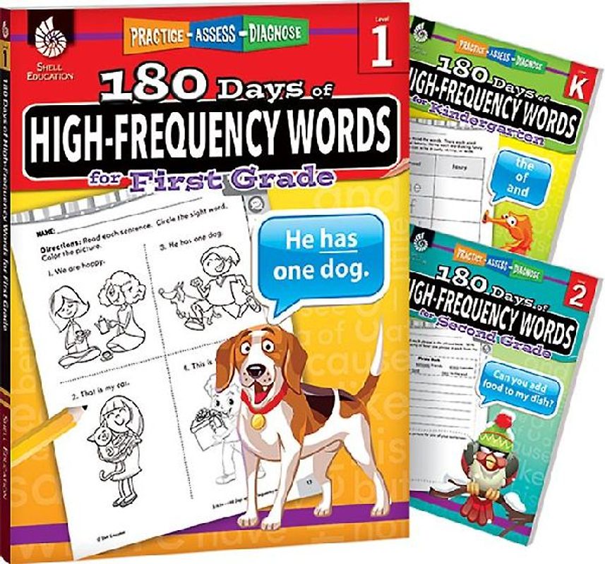 180 Days(tm) High Frequency Words for K-2, 3-Book Set